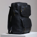 Mochila Chile Masculina em Couro Sintético Preto com Zíper Dourado - Elegante e Resistente