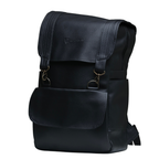 Mochila Masculina em Couro Sintético Preto e Marrom - Elegante e Funcional