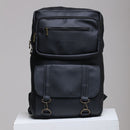 Mochila Chile Masculina em Couro Sintético Preto com Zíper Dourado - Elegante e Resistente