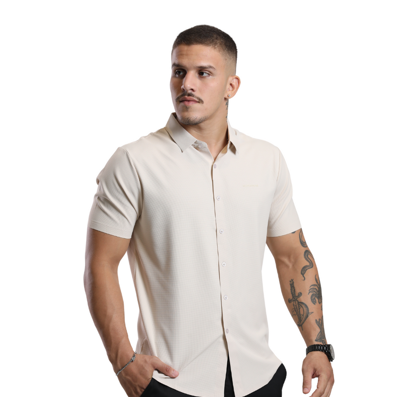 Camisa Social de Botão Masculina Tech RC Manga Curta