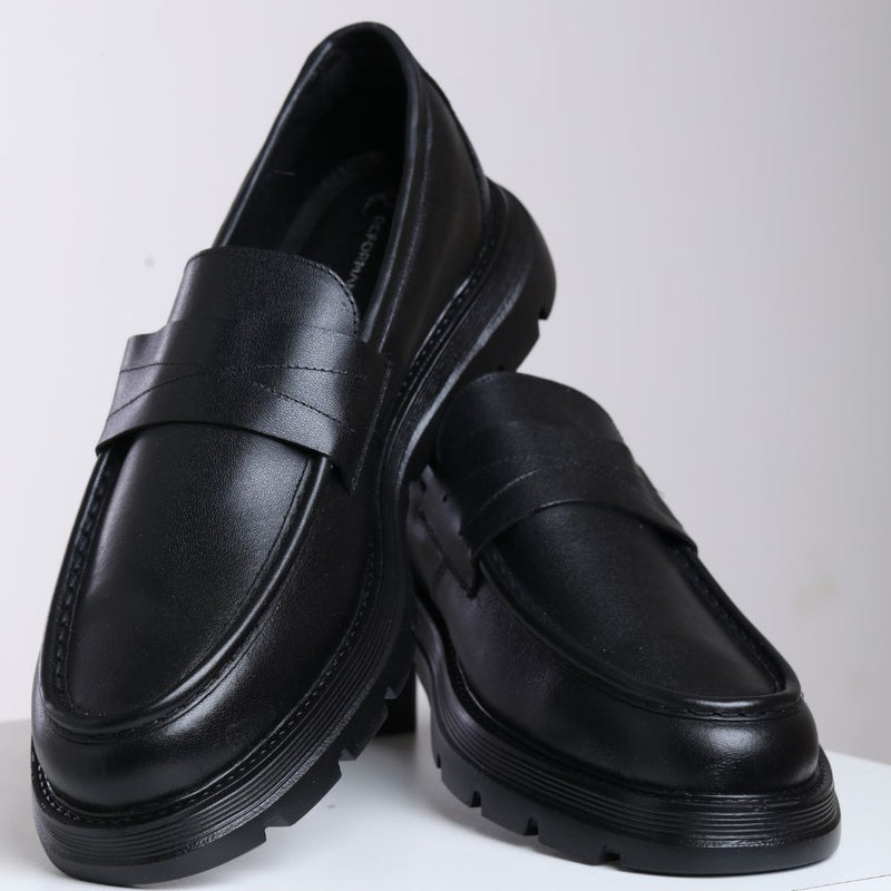 Mocassim Masculino RC em Couro – Solado Chunky Confortável Preto ou Marrom