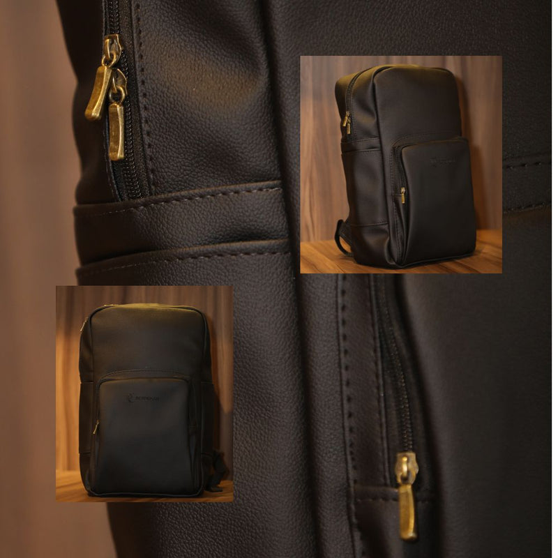 Mochila Masculina em Couro Sintético – Executiva e Casual com Compartimentos