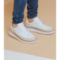 Sneaker Casual Masculino RC Branco com Detalhe Bege – Estilo Moderno e Conforto