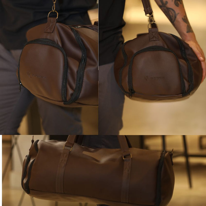 Bolsa de Viagem Masculina em Couro Sintético – Estilo Premium, Espaçosa e Resistente.