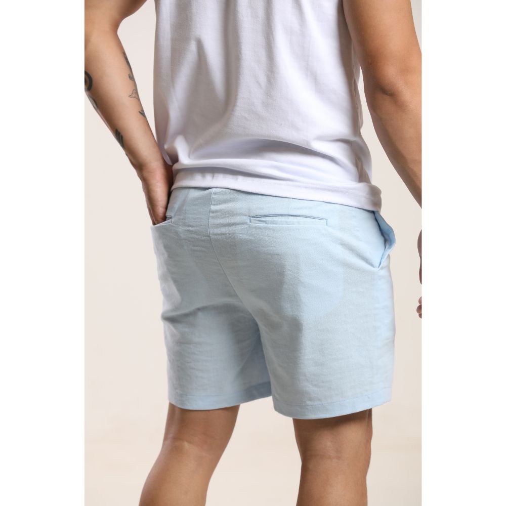 Short Masculino de Linho - RCForman - Azul Claro