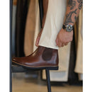 Bota Chelsea Masculina RC em Couro Marrom – Estilo Elegante e Conforto