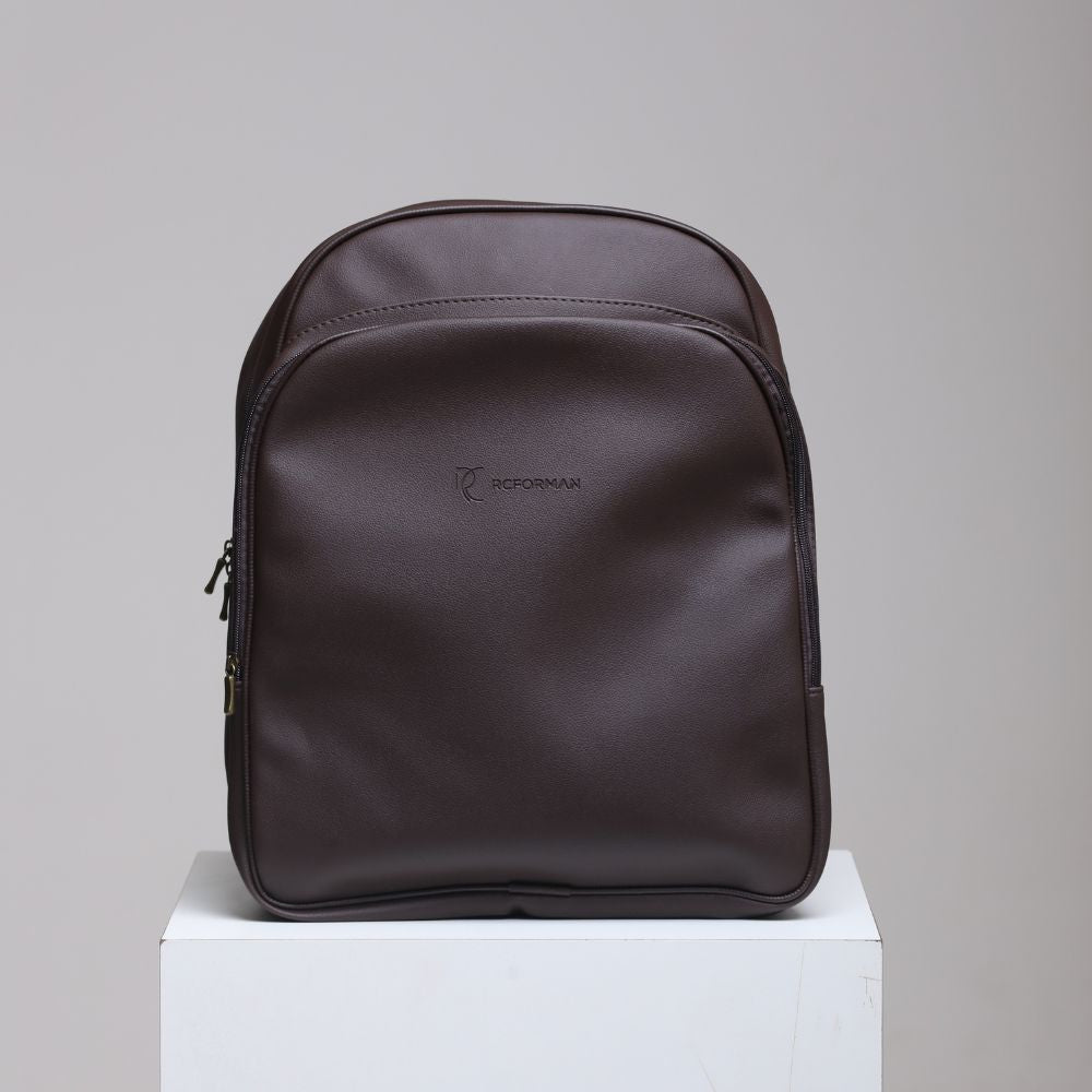 Mochila Masculina em Couro Sintético Preto - Elegante e Funcional