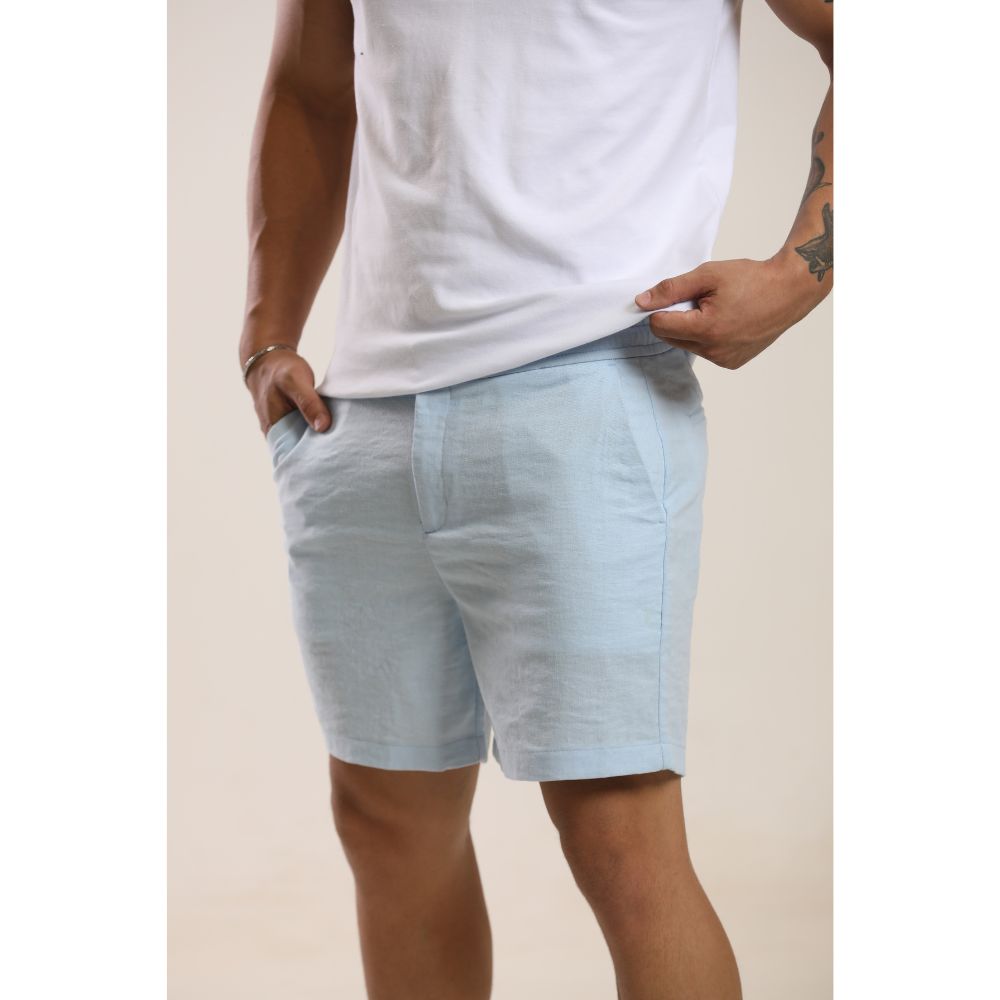 Short Masculino de Linho - RCForman - Azul Claro