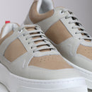 Sneaker Casual Masculino RC - Bege e Off White – Estilo Moderno, Conforto e Solado Branco