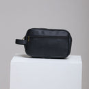 Necessaire Masculina em Couro Sintético Preto, Marrom e Amarelo - Compacta e Elegante