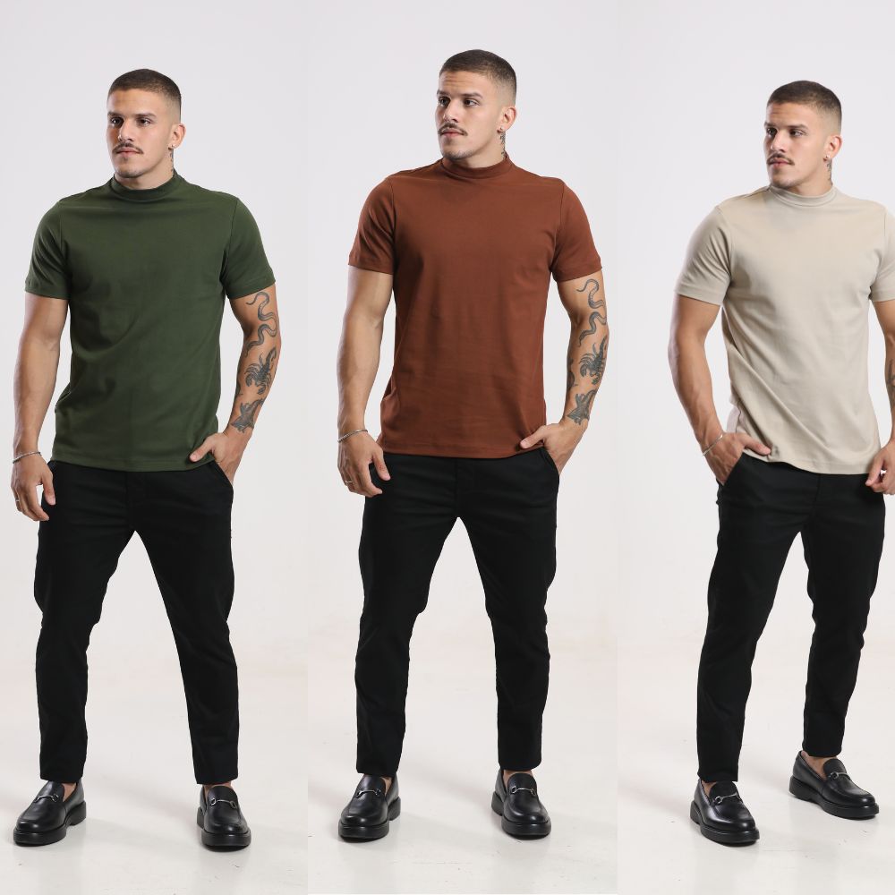 Camiseta Gola Média Masculina em Suedine - Estilo e Conforto