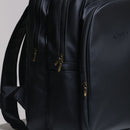 Mochila Masculina em Couro Sintético Preto - Elegante e Funcional